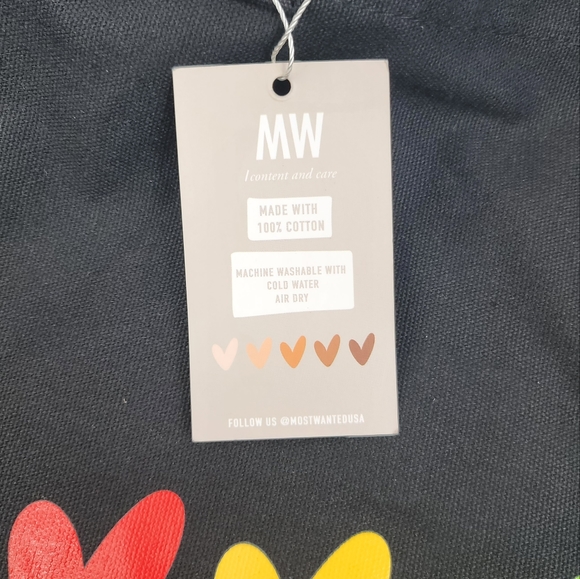 Most Wanted USA Pride Black Cotton Canvas Love is Love Tote Bag - Picture 16 of 16